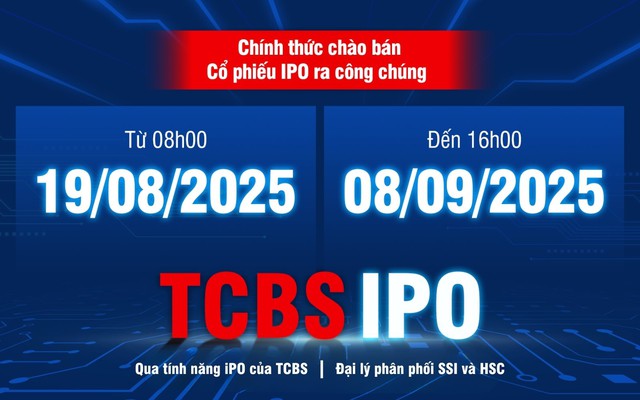 TCBS mở đăng ký mua cổ phiếu IPO từ 19/08