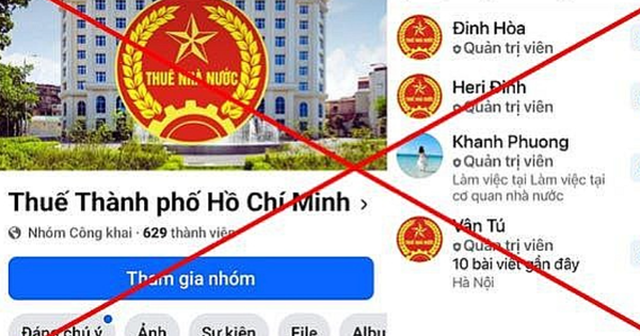 Fanpage của Thuế TP HCM bị giả mạo để lừa đảo