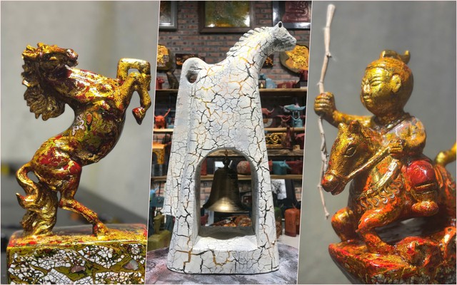 Nghệ nhân chế tác 2026 chú ngựa 'Gióng' đón chào Tết Bính Ngọ