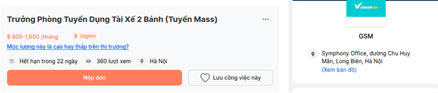 Con trai ông Phạm Nhật Vượng đang tuyển gấp 4 trưởng phòng mới, công việc liên quan trực tiếp đến các tài xế 2 bánh, làm việc 5 ngày/tuần, lương lên tới gần 50 triệu đồng/tháng - Ảnh 1.