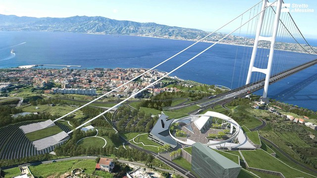 Huy động 15 tỷ đô la, xây siêu cầu vượt biển dài nhất thế giới: Nhịp treo dài 3,3 km, hai tháp cao gần 400 m và 4 cáp thép nặng 170.000 tấn- Ảnh 3.