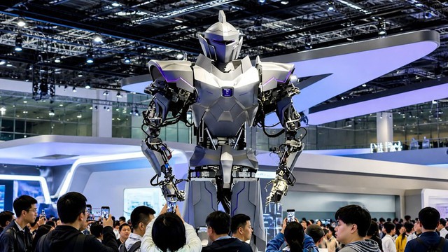Trung Quốc ra mắt robot khổng lồ ngay tại hội chợ, cao gấp đôi robot Optimus của Elon Musk: Mục đích là gì? - Ảnh 3.