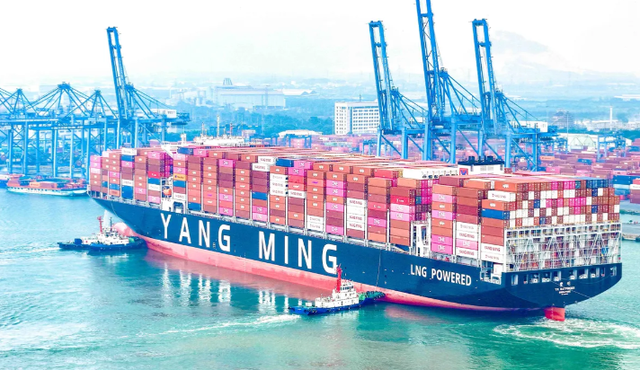 Phát hiện một siêu tàu dài gần 365 m, sức chở 15.500 TEU lần đầu tiên xuất hiện tại Việt Nam, thực hiện nhiệm vụ quan trọng - Ảnh 1.