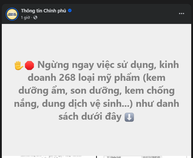 Cảnh báo về 268 loại mỹ phẩm cần ngừng sử dụng ngay lập tức - Ảnh 1.
