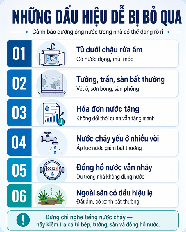 Thợ sửa ống nước lâu năm chỉ cách nhận biết đường ống trong nhà đang bị rò khiến hóa đơn tăng vọt: Đừng chỉ nghe tiếng nước chảy! - Ảnh 3.