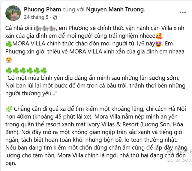 Vợ chồng Mạnh Trường thông báo về căn biệt thự 600m2 xây từ 2022 - Ảnh 1.