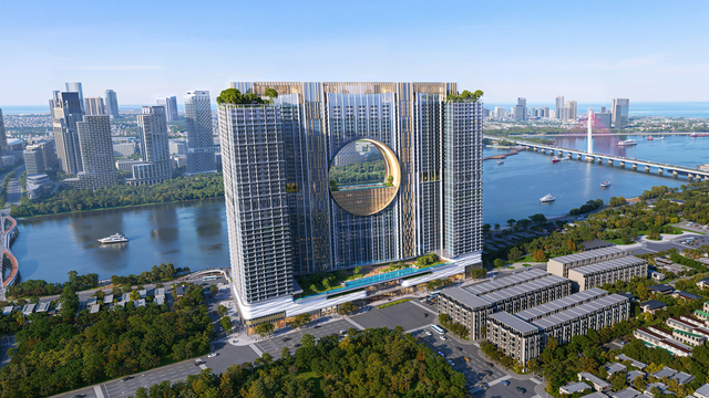 Việt Nam sắp có tòa tháp cao 183m với "Cổng Trăng" khổng lồ khoét giữa thân, bên dưới là sân khấu ngoài trời gần 20.000 chỗ hướng ra sông Hàn- Ảnh 4.