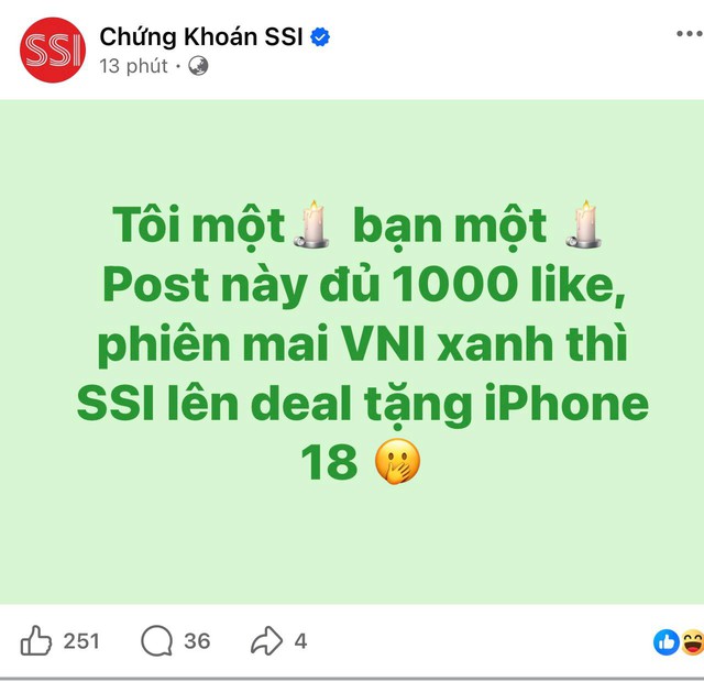 Chứng khoán SSI “treo thưởng” iPhone 18 nếu VN-Index xanh trong phiên 22/9- Ảnh 1.