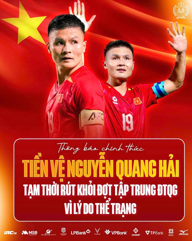 CLB Công an Hà Nội nói lý do Quang Hải không tham gia cùng đội tuyển Việt Nam - Ảnh 1.