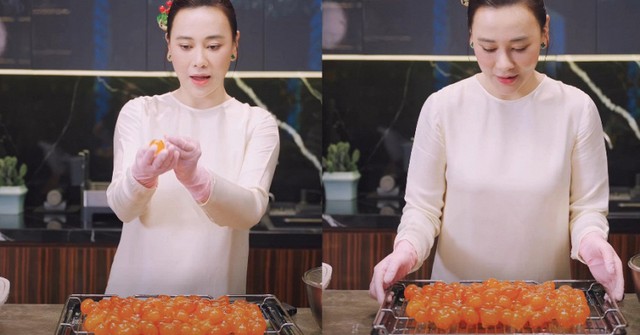 Phương Oanh khoe 100 "viên ngọc bóng bẩy béo ngậy"