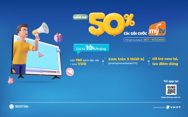 Truyền hình MyTV tung siêu khuyến mại khủng cuối năm, chỉ từ 10.000đ/tháng