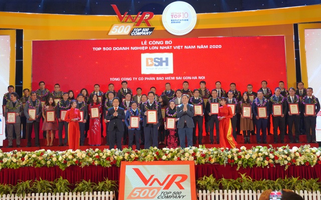 Bảo hiểm BSH nằm trong Top 500 doanh nghiệp tư nhân lớn nhất Việt Nam năm 2020