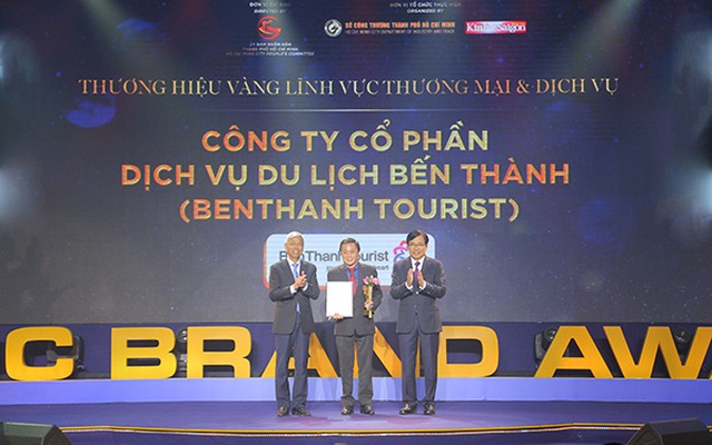 BenThanh Tourist nhận giải thưởng “Thương Hiệu Vàng” UBND TP.HCM trao tặng