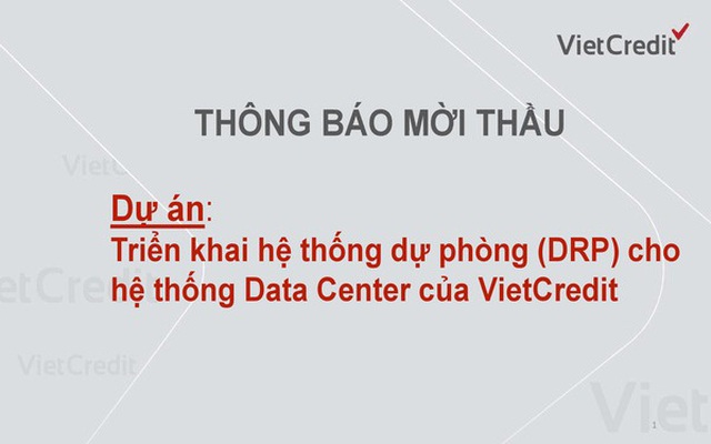 VietCredit thông báo mời thầu