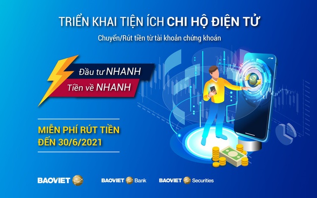 BAOVIET Bank miễn phí rút tiền cho khách hàng của Công ty Chứng khoán Bảo Việt