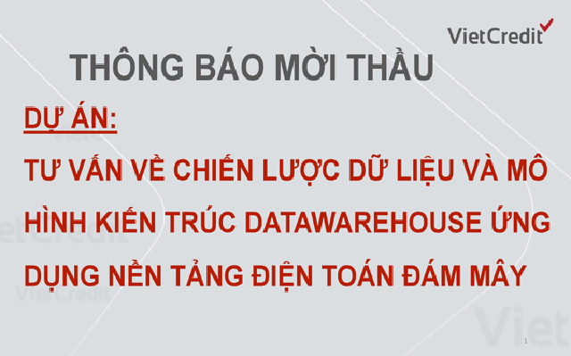 VietCredit thông báo mời thầu