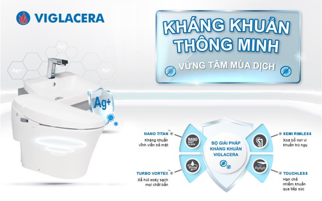 Kháng khuẩn bền vững cho phòng tắm với bộ giải pháp công nghệ từ Viglacera