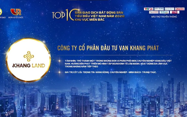 Khang Land thuộc Top 10 Sàn Giao dịch BĐS xuất sắc tiêu biểu nhất Việt Nam