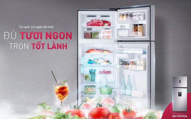 Tủ lạnh LG Ngăn đá trên, đơn giản mà đủ tươi ngon, trọn tốt lành