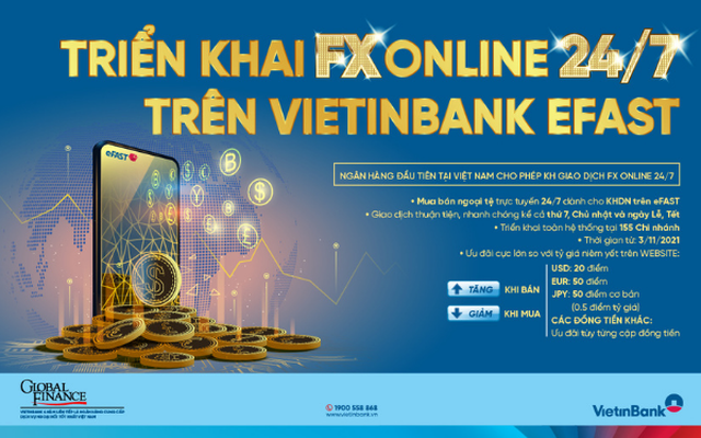 VietinBank tiên phong ra mắt tính năng giao dịch ngoại tệ trực truyến 24/7