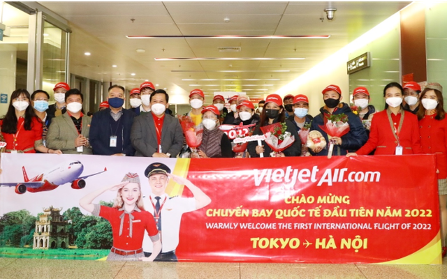 Vietjet đón chuyến bay quốc tế đầu tiên từ Tokyo năm 2022