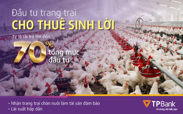 TPBank dành 1.000 tỷ đồng tài trợ xây dựng trang trại chăn nuôi để cho thuê