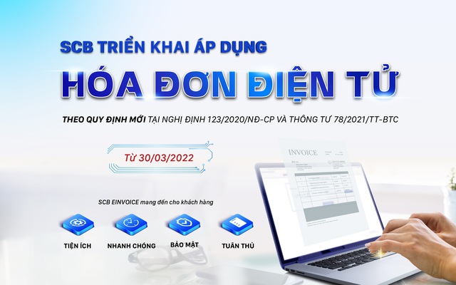 SCB chuyển đổi áp dụng hóa đơn điện tử theo nghị định 123/2020/NĐ-CP