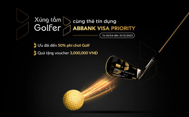 Golfer sở hữu thẻ visa cao cấp ABBANK được hưởng ưu đãi hấp dẫn