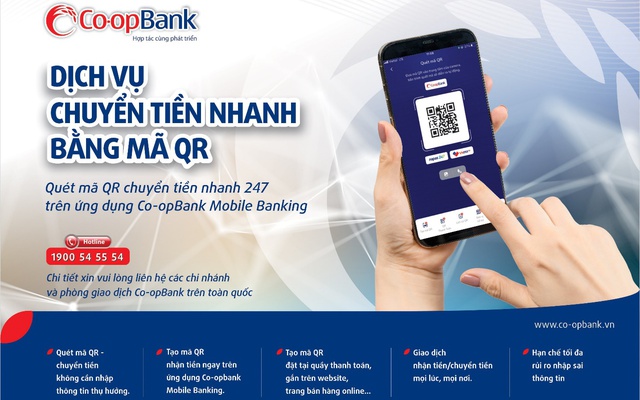 Co-opBank ra mắt dịch vụ chuyển tiền nhanh bằng mã QR