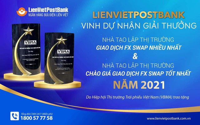 LienVietPostBank nhận giải thưởng Nhà tạo lập thị trường của VBMA năm 2021