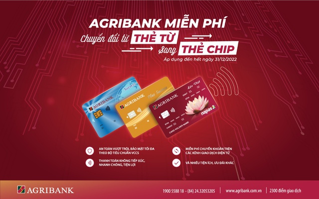 Agribank tiếp tục miễn phí chuyển đổi thẻ chip dành cho khách hàng