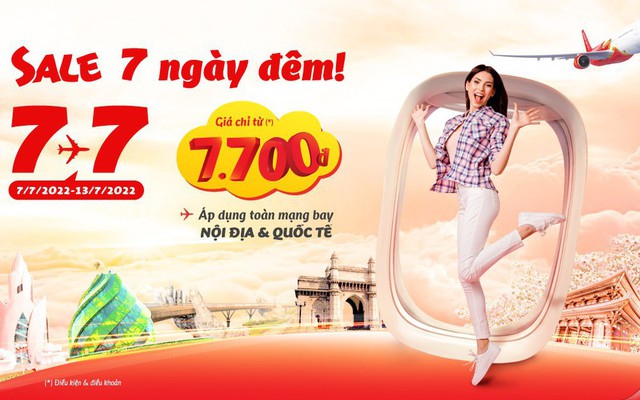 Săn vé từ 7.700 đồng bay khắp Việt Nam và quốc tế cùng Vietjet