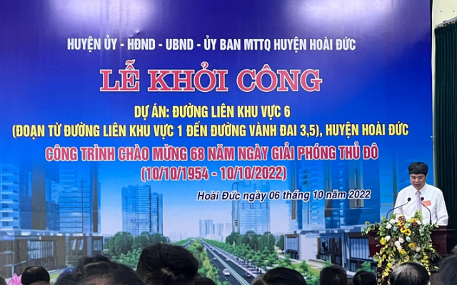 Hoài Đức khởi công tuyến LK6, gấp rút hoàn thiện các tiêu chí lên quận