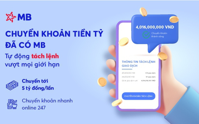 MB ra mắt tính năng chuyển khoản "Tách lệnh tự động" trên App MBBank