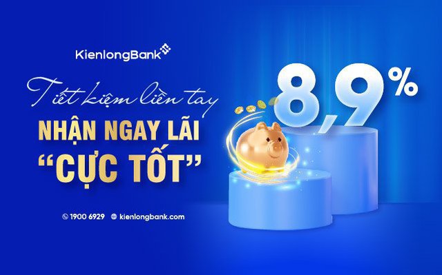 Khách hàng gửi tiết kiệm tại KienlongBank nhận lãi lên tới 8,9% cùng quà tặng