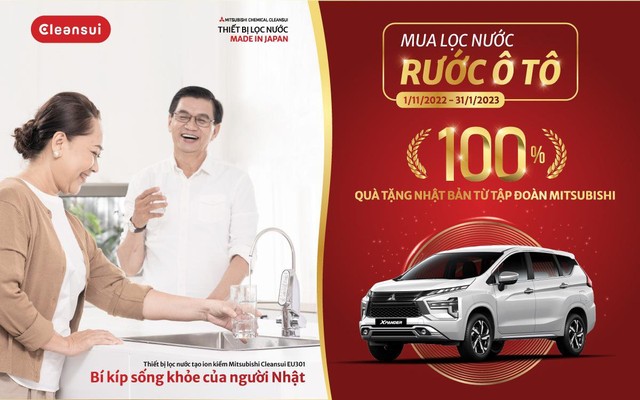 “Mua lọc nước, rước ô tô” - khuyến mãi “khủng” với 100% quà tặng từ Mitsubishi