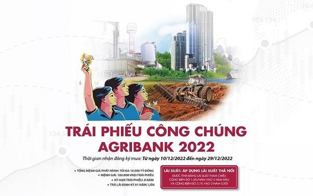 Agribank phát hành 10.000 tỷ đồng trái phiếu ra công chúng năm 2022