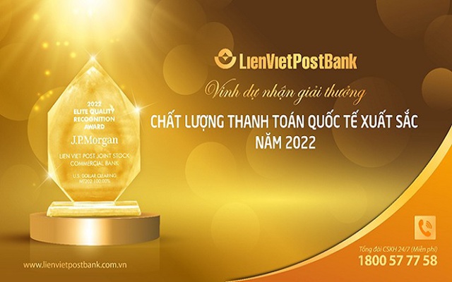 Lienvietpostbank vinh dự nhận giải thưởng thanh toán quốc tế do JPMorgan Chase trao tặng