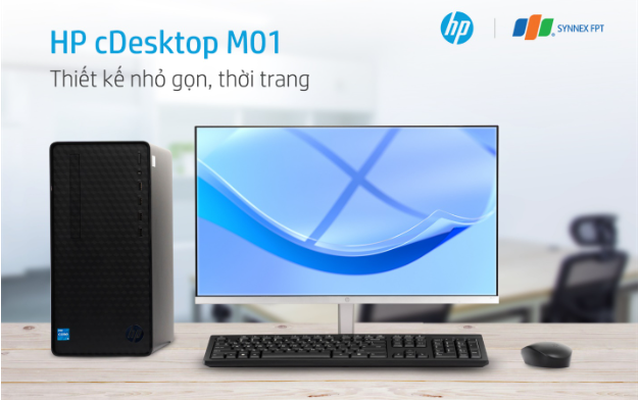 HP cDesktop M01: Thiết kế tối giản, đa dạng kết nối