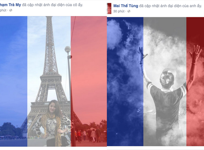 Dân mạng đồng loạt thay avatar hướng về nước Pháp