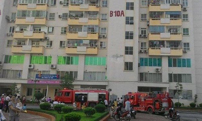 Cháy căn hộ tại chung cư Nam Trung Yên