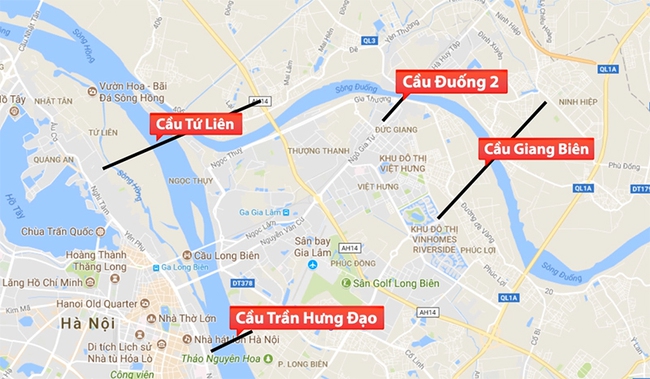 4 cây cầu mới trị giá gần 2 tỷ USD sắp xây tại Hà Nội