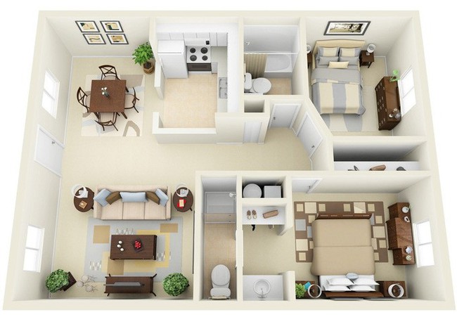 Top 50 mẫu thiết kế chung cư 2 phòng ngủ đẹp nhất