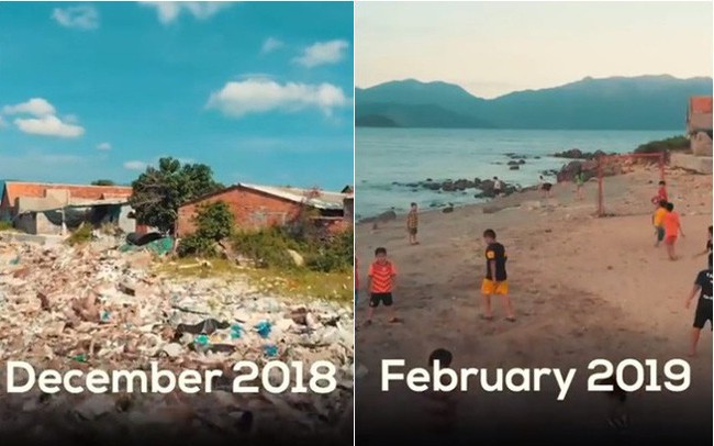Clip về sự thay đổi của bãi biển Nha Trang nhờ nhóm bạn ngoại quốc khiến cộng đồng trầm trồ: Nơi ngập rác thành sân bóng cho trẻ em