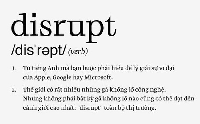 Disrupt Từ Tiếng Anh Ma Bạn Buộc Phải Hiểu để Ly Giải Sự Vĩ đại Của