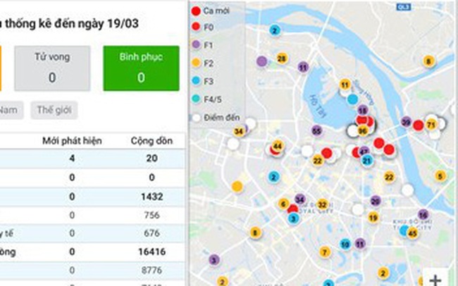 Cài ngay ứng dụng này để xem các trường hợp F0 nhiễm Covid-19 ở Hà Nội có gần khu vực nhà bạn không