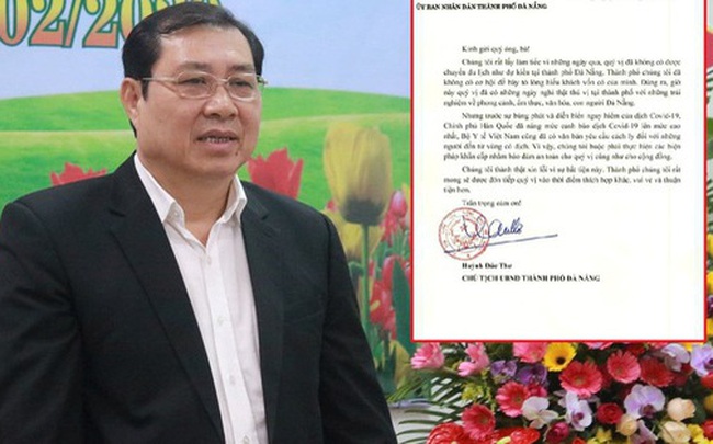 Chủ tịch TP Đà Nẵng viết tâm thư xin lỗi nhóm du khách đến từ tâm dịch Hàn Quốc