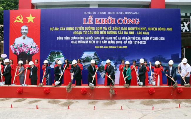 Hà Nội khởi công tuyến đường gom và kè sông đào Nguyên Khê cùng hai công trình hạ tầng tại Đông Anh Hà Nội khởi công tuyến đường gom và kè sông đào Nguyên Khê cùng hai công trình hạ tầng tại Đông Anh