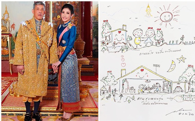 Bức tranh vua Thái Lan tặng Hoàng quý phi vừa được phục vị khiến dân mạng xuýt xoa vì quá đáng yêu, thể hiện tình cảm hết mức dành cho vợ Bức tranh vua Thái Lan tặng Hoàng quý phi vừa được phục vị khiến dân mạng xuýt xoa vì quá đáng yêu, thể hiện tình cảm hết mức dành cho vợ