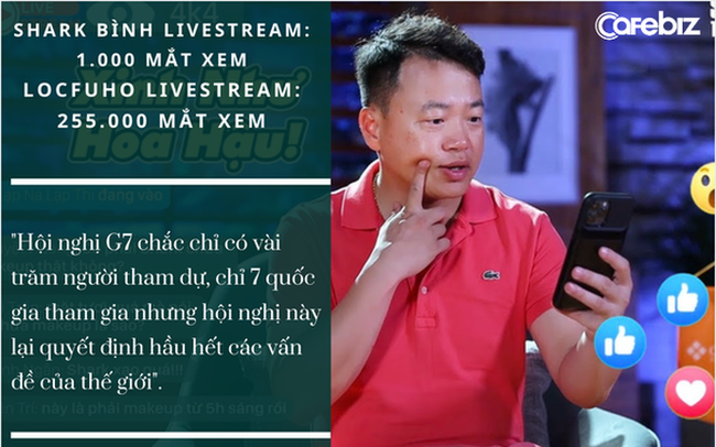 Bị khán giả so sánh với LocFuho vì chỉ có 1.000 người xem livestream, Shark Bình nói gì?